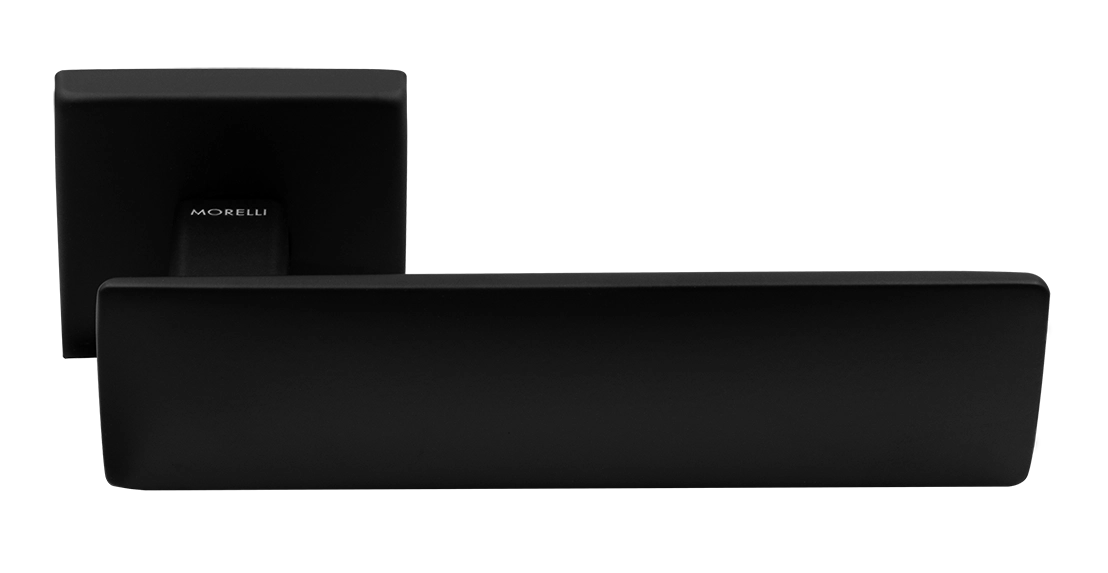 SPACE S5 NERO-ST door handle on square escutcheon