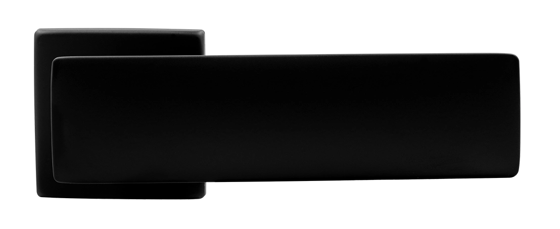 SPACE S5 NERO-ST door handle on square escutcheon, colour - black soft-touch image buy in World
