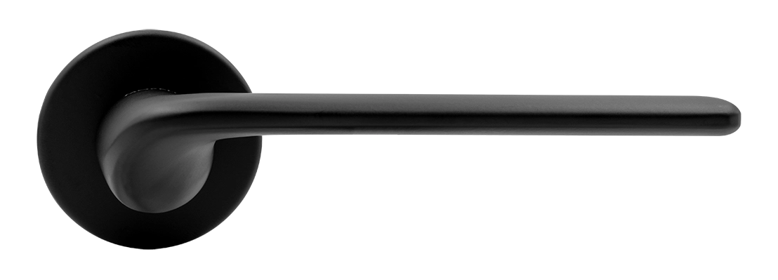 TOMORROW R5 NERO-ST door handle on a 7 mm round rosette, colour: black soft-touch image buy in World