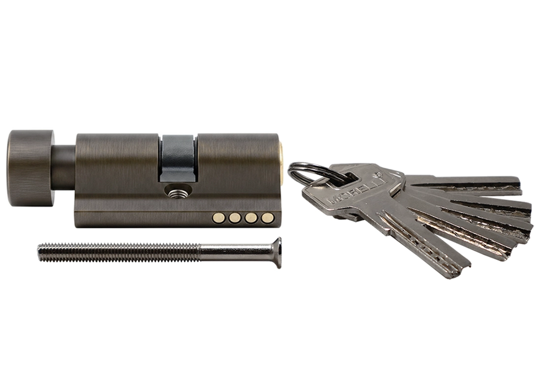 HS 50CK AB high-security key cylinder with latch (50mm), color antique bronze image buy in World