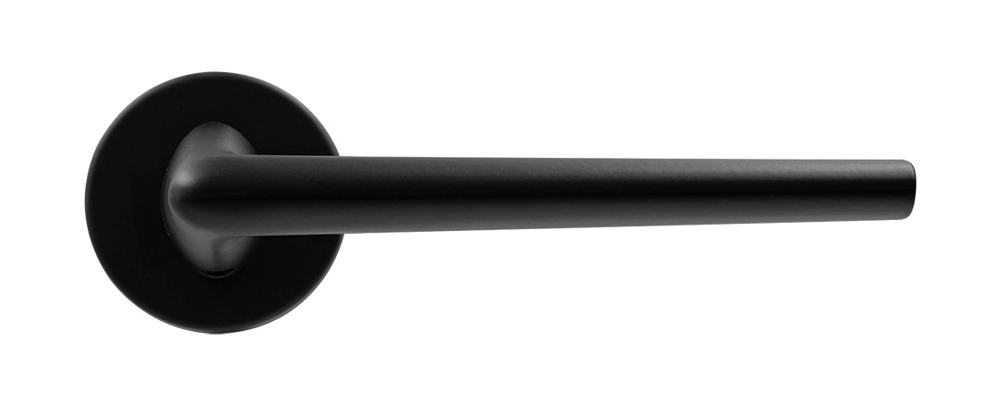 THE FORCE R5 NERO-ST door handle on a round rosette, colour - black soft-touch image buy in World
