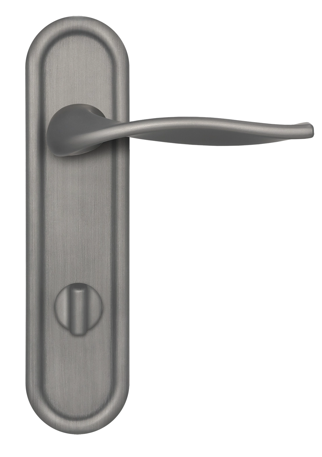 Door Handle, SKYSCRAPER PLR WC WF on backplate with knob, color Winter Frost image buy in World