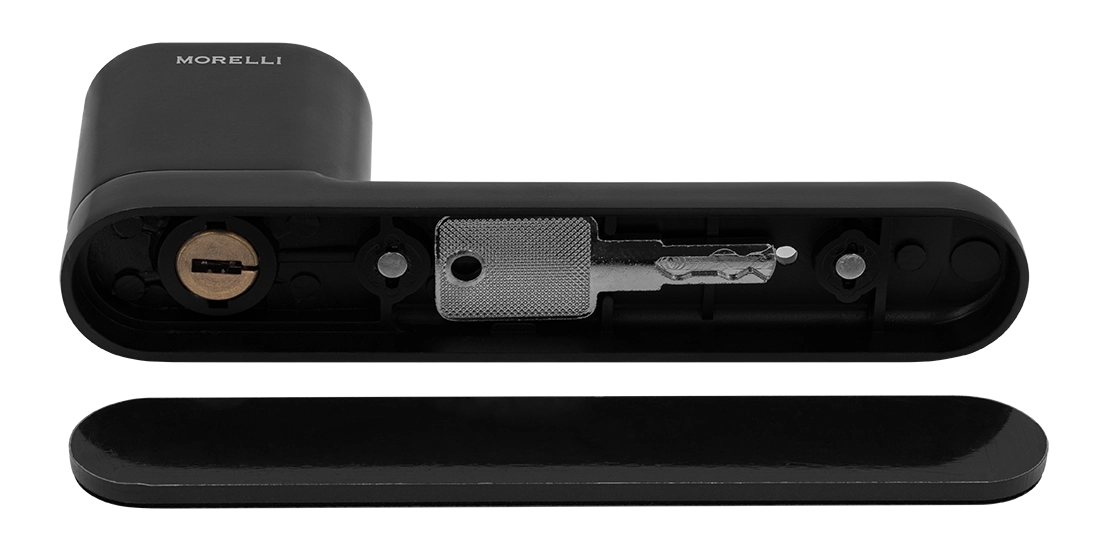 Door handle MARACANA MH-62-R50 BL on concealed oval socket with catch, color black, ZAM Light image furniture World