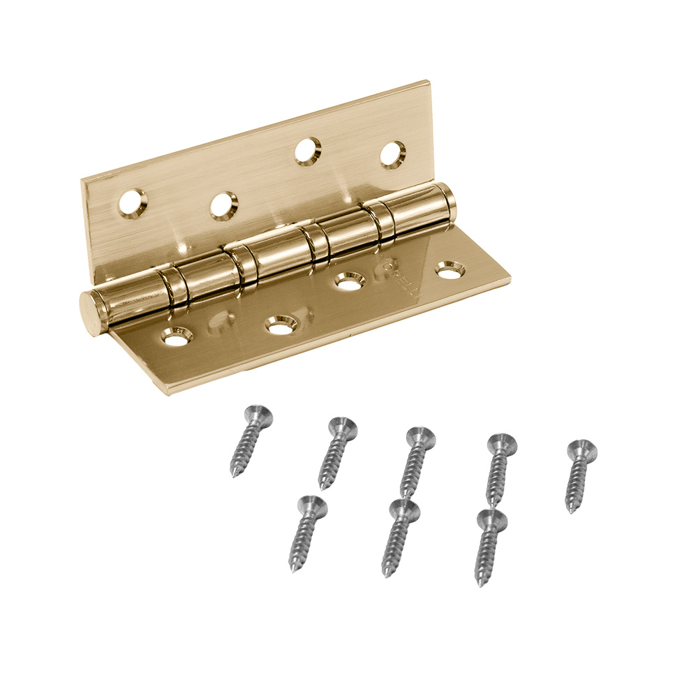 MSN 100X70X2.5-4BB MSG with bearing, universal steel hinge, for door panels up to 40 kg, color - matte satin gold image furniture World