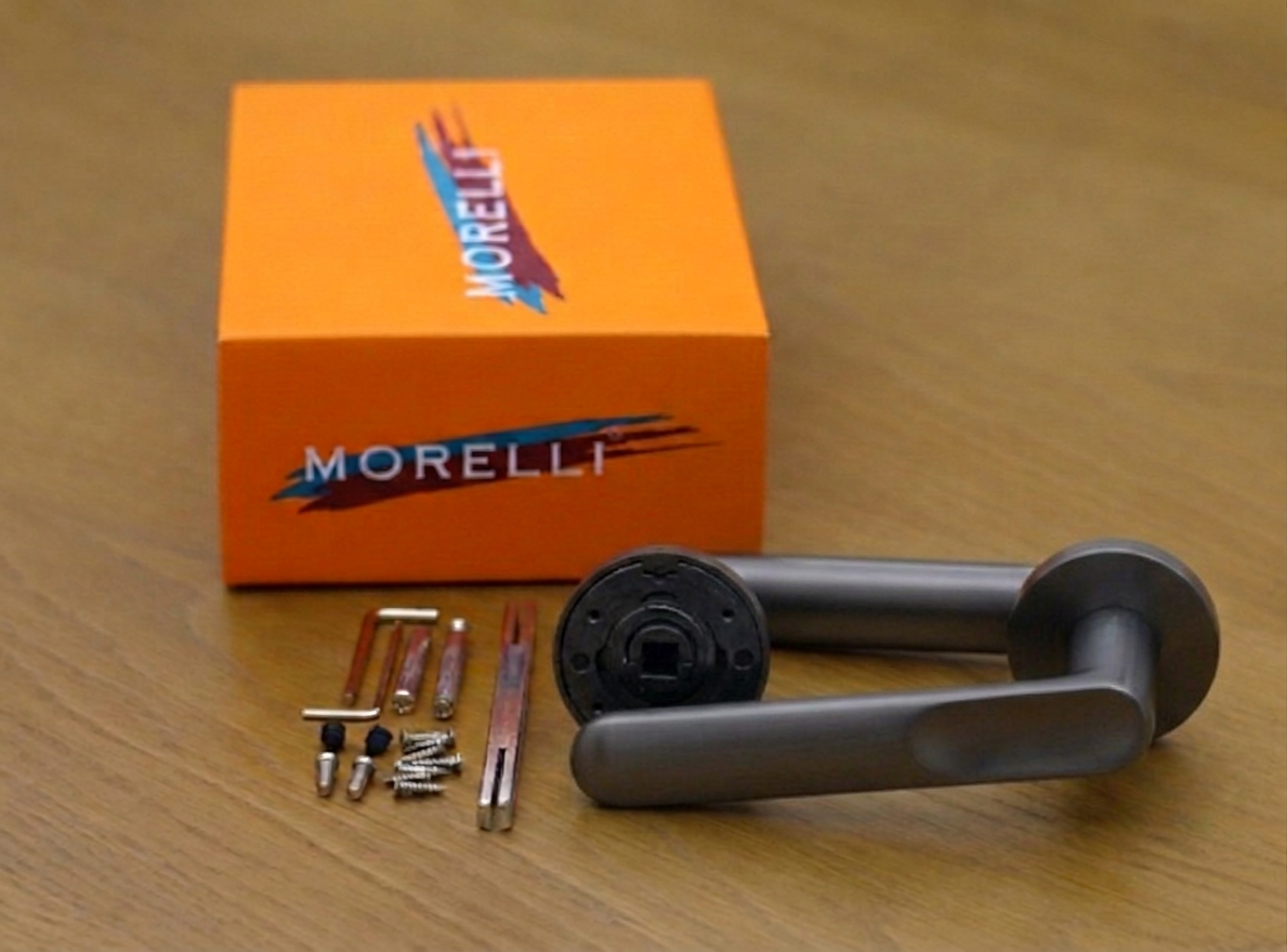 GARAK door handle on round rosette 6mm,  MH-59-R6 GR, colour - graphite image morelli World