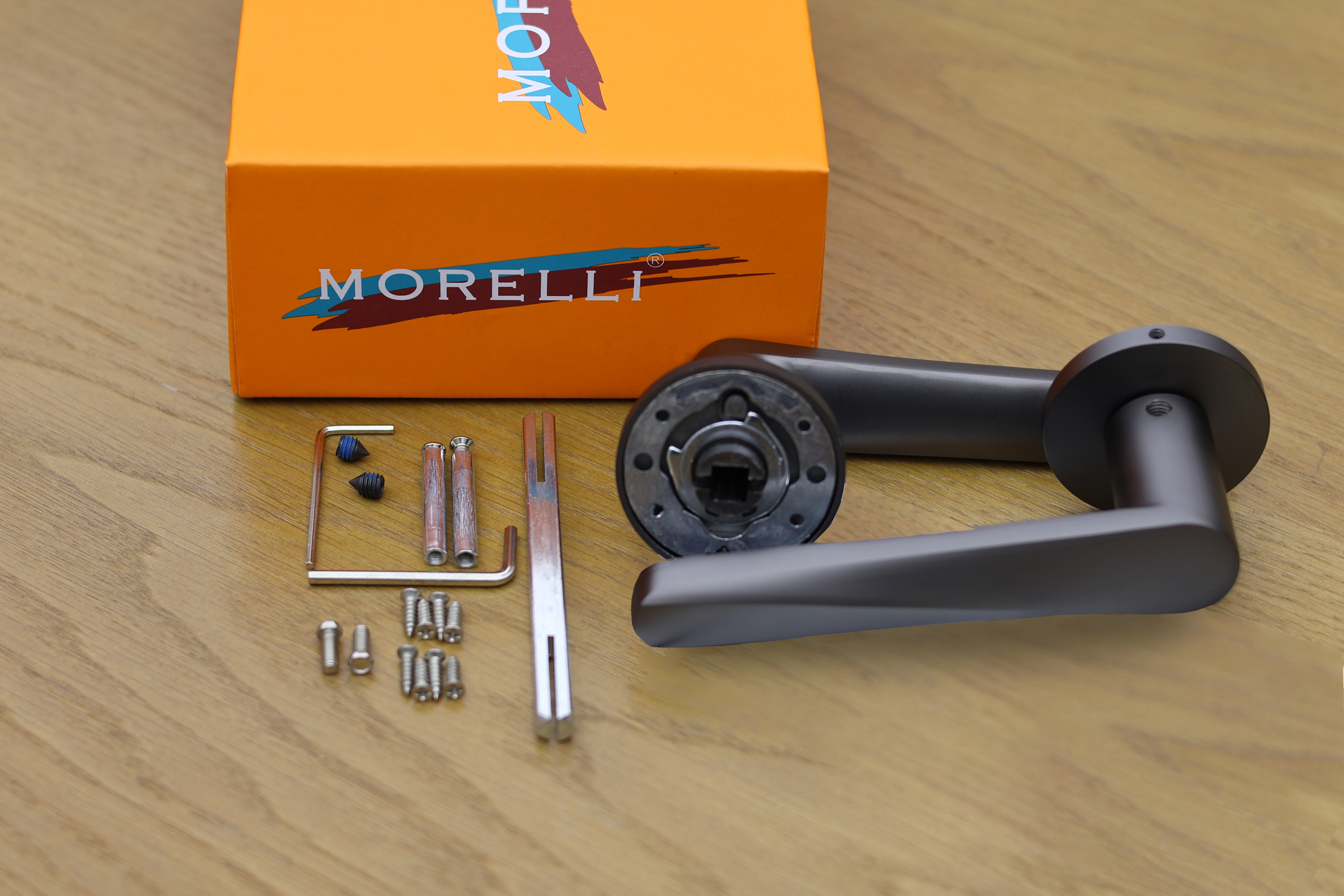 CAYAN - door handle on round rosette 6mm  MH-58-R6 GR, colour - graphite image morelli World