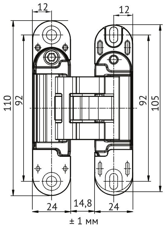 HH-28 B concealed mortise hinge with 3D adjustment, door weight up to 40 kg, color black image buy in World