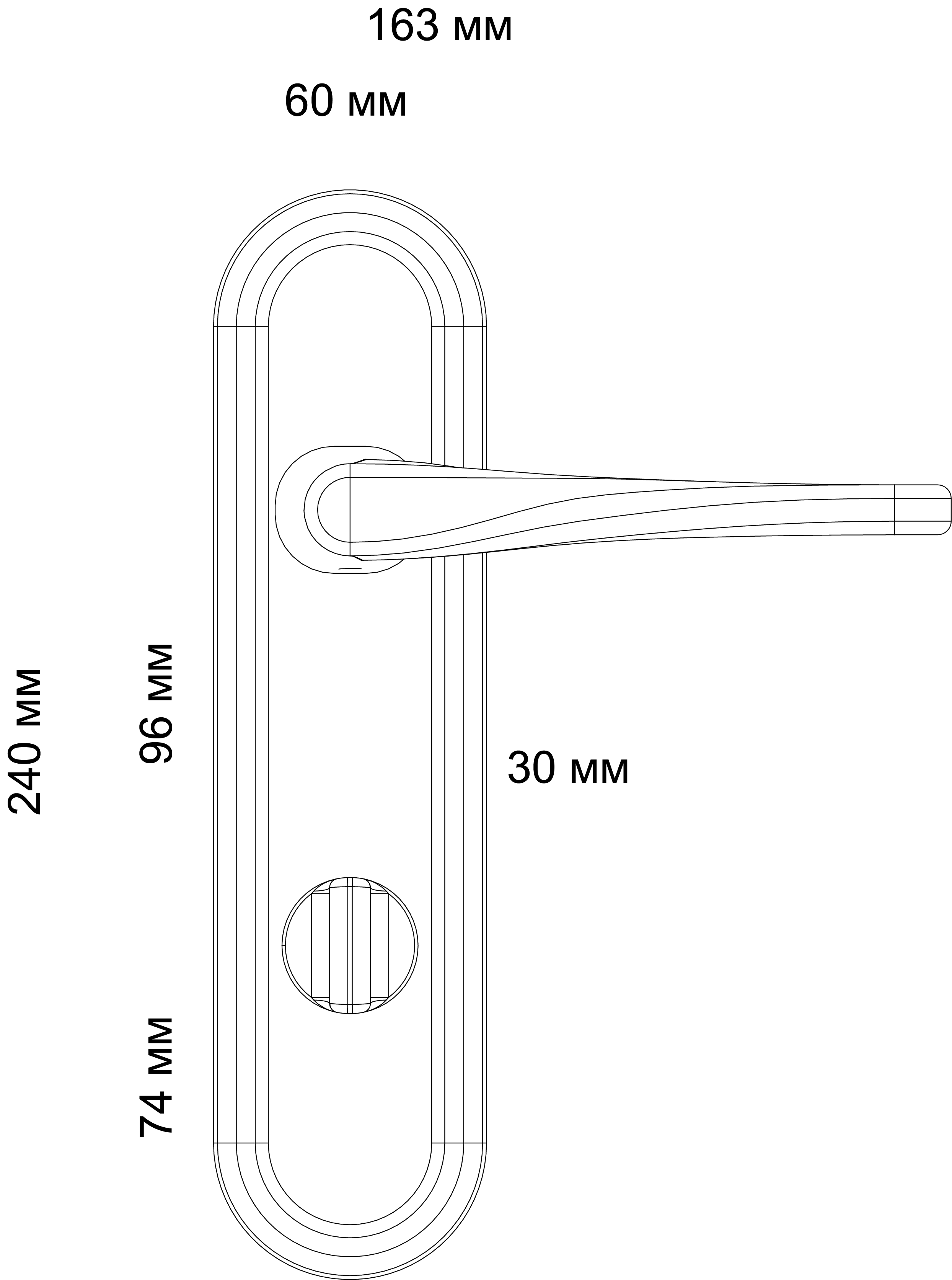 Door Handle, THE OLYMPICS PLR on backplate, Color Winter Frost image furniture World