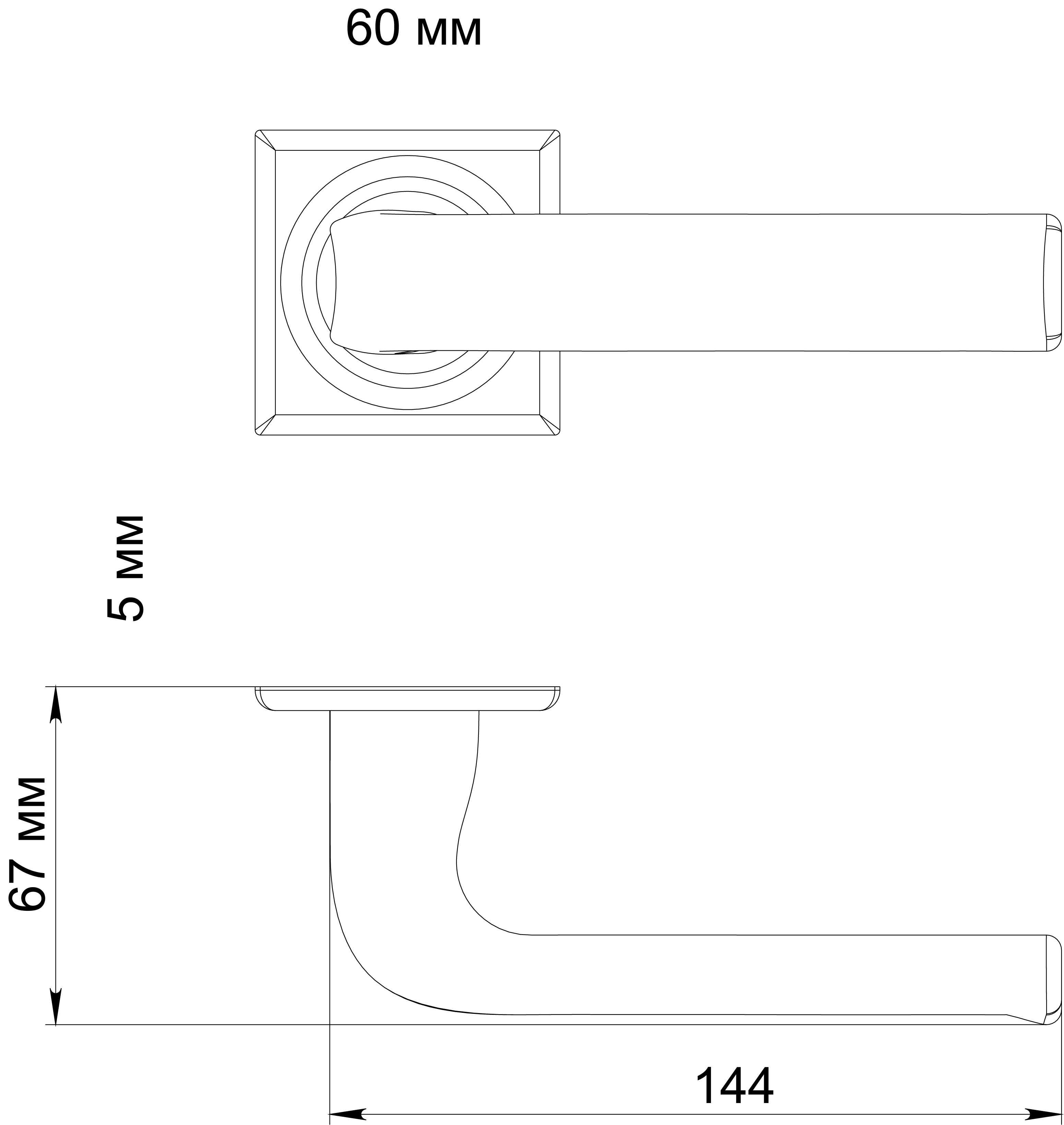 Door Handle, THE BUS STATION S7 on square rose, Color Winter Frost image furniture World