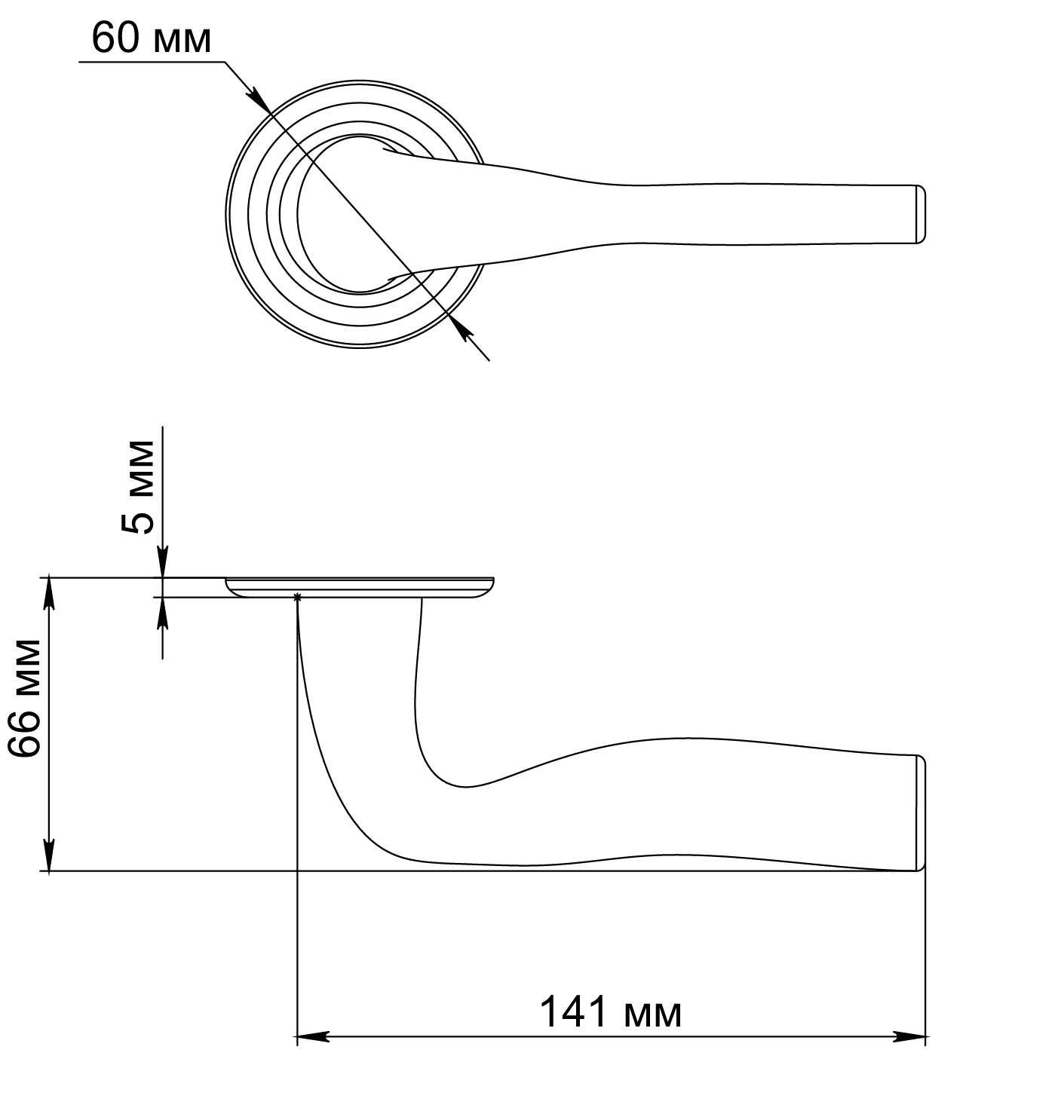 Door Handle, LVB R7 on round rose, Color Autumn Honey image furniture World