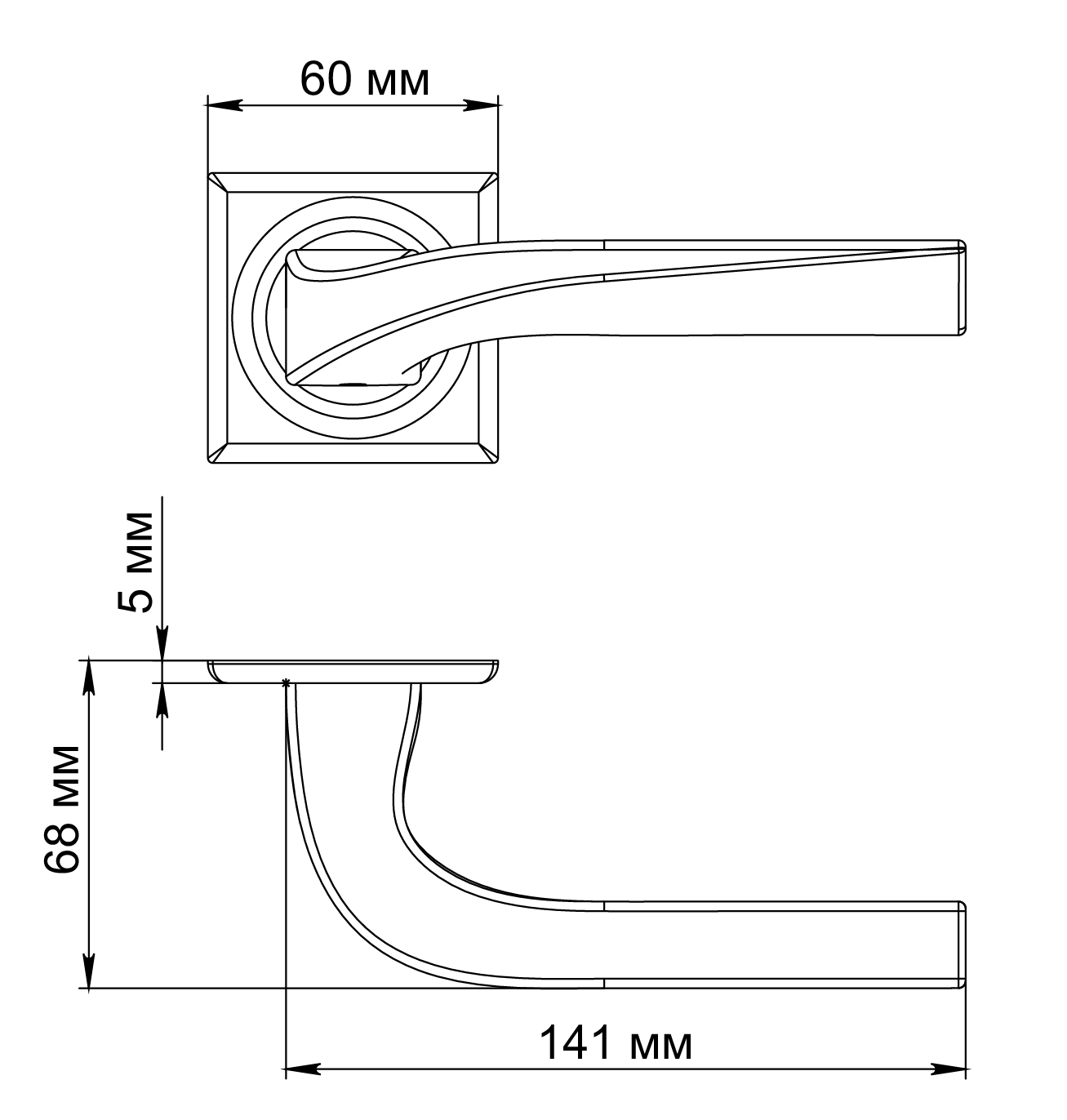 Door Handle, WD CONCERT HALL S7 on square rose, Color Autumn Honey image furniture World