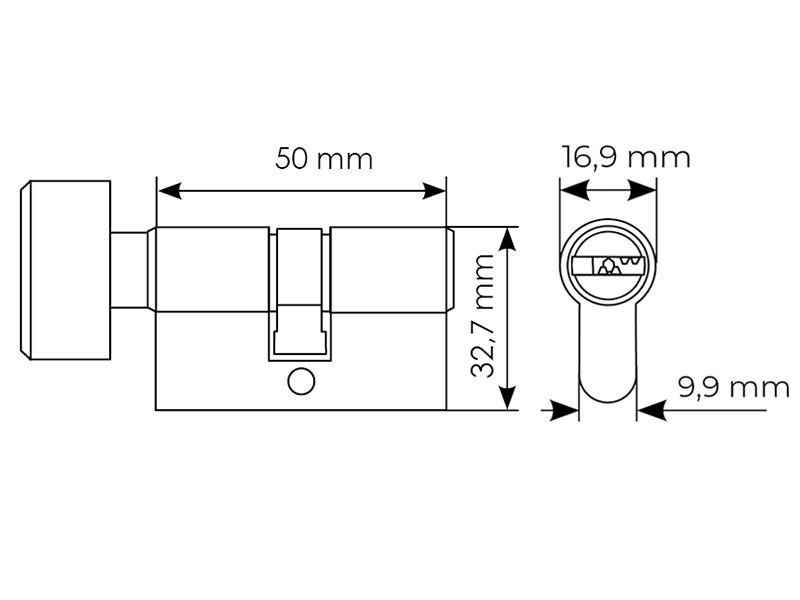 HS 60CK AB high-security key cylinder with latch (60mm), color antique bronze image buy in World