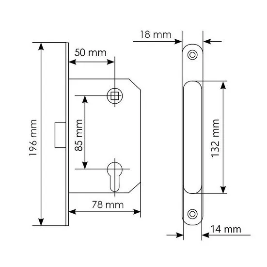 IM L SC, euro cylinder latch, colour - stain chrome image buy in World