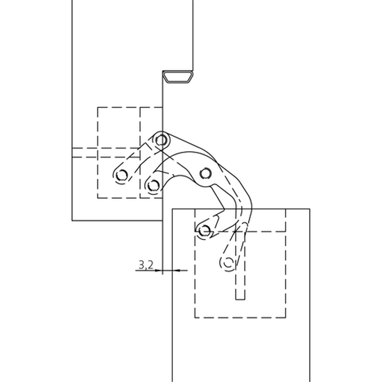 HH-20 PG Concealed Hinge, mortise-mounted with 3D adjustment, door weight up to 60 kg, gold color image door furniture World