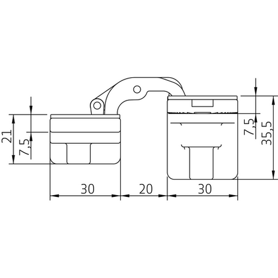 Concealed Hinge HH-20 PC, mortise-mounted with 3D adjustment, color - chrome image morelli World