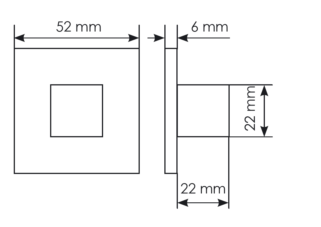 Door latch on square socket 6 mm, MH-WC-S6 MSN, color - satin nickel matt image buy in World