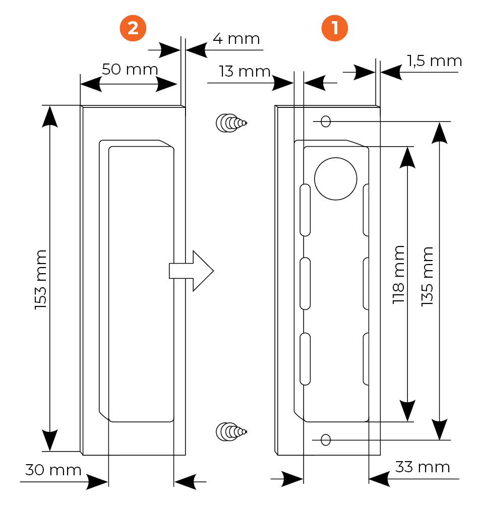 MHS153 SC, handle for sliding door, colour - satin chrome image buy in World