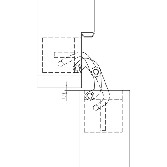 HH-3 B, hidden hinge, colour - black imagemorelliWorld