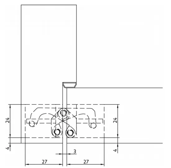 HH-1 W, hidden hinge, colour - white image furniture World