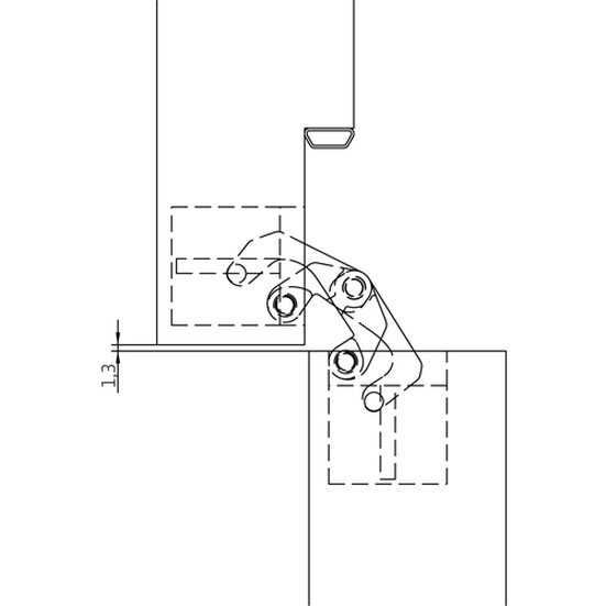 HH-2 B, hidden hinge, colour - black imagemorelliWorld