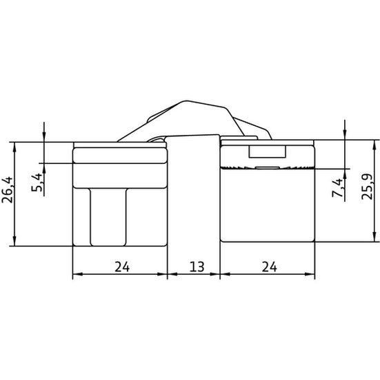 HH-1 B, hidden hinge, colour - black image morelli World