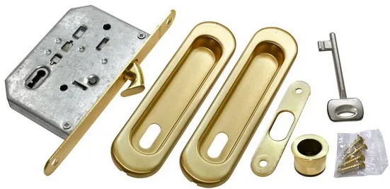 MHS150 L SG, handle set for sliding door, colour - satin gold image buy World