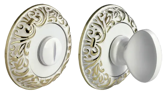 MH-WC-CLP W/PG, WC knob, colour - white enamel/gold image buy World