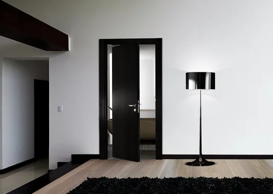 SWING door set, height - 2400mm width -565-915mm, colour - black, with door closer image buy World