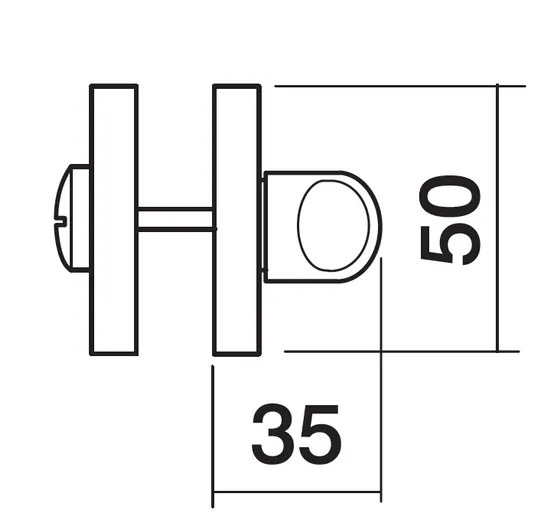 LUX-WC-R2 CRO, WC knob, colour - chrome image buy in World