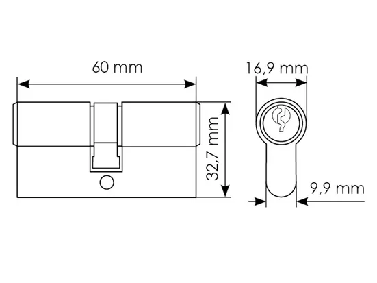 60C W, euro cylinder (70mm), colour - white image buy in World