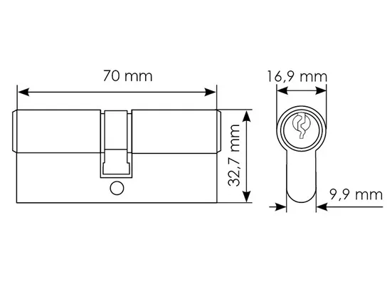 70C BL, euro cylinder (70mm), - colour black image buy in World