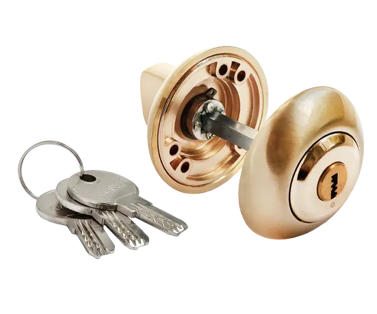 MH-CYL SG, WC latch with key cylinder, colour - satin gold image buy World