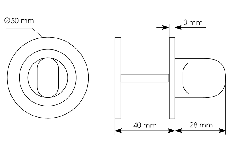 LUX-WC OSA, WC knob, colour - satin gold image buy in World