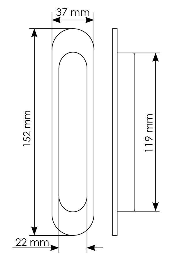 MHS150 BL, handle for sliding door, colour - black image buy in World