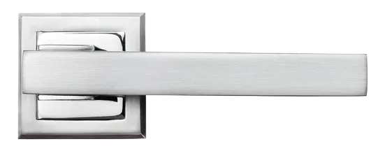 PIQUADRO, door handle MH-37 SC/CP-S, on square rosette, colour - satin chrome/chrome image buy in World