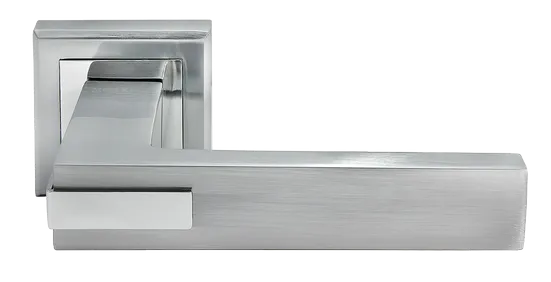 JURA, door handle on square rosette MH-43 SC/CP-S, colour - satin chrome/chrome image buy World