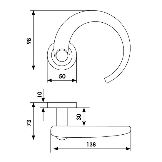 LANGOUST R2 NIS/NIK, door handle, colour - satin nickel/nickel image buy in World