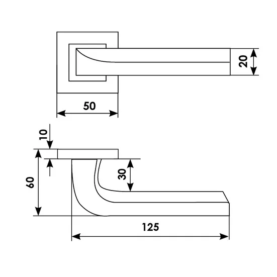 TENDER S3 NIS, door handle, colour - satin nickel image buy in World