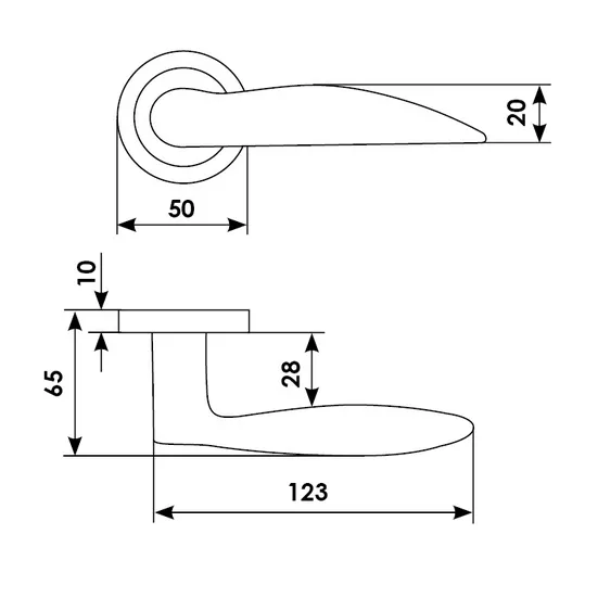 DALI R2 OSA, door handle, colour - satin gold image buy in World