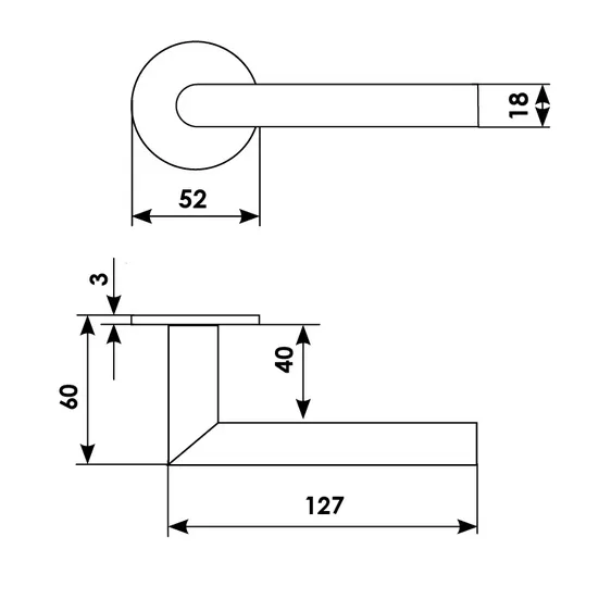 VOSTOK1 R1 SSS, door handle, colour - satin stainless steel image buy in World