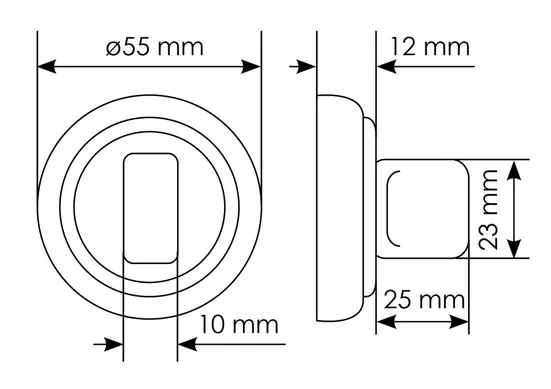 MH-CYL COF, WC latch with key cylinder, colour - caffe image buy in World