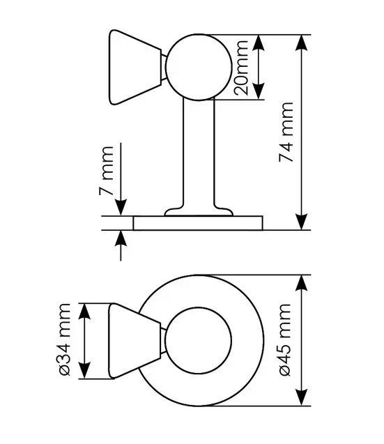 MDS-3 BN, magnetic door stopper, colour - black nickel image buy in World