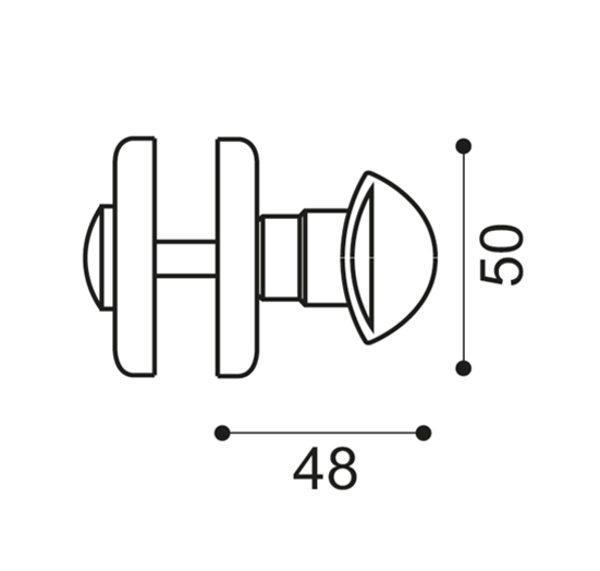 LUX-WC-R4-LU NIS, WC knob, colour - satin nickel image buy in World