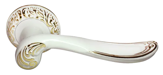 GIUSEPPE, door handle MH-22-CLP W/PG, colour - white enamel/gold image buy World