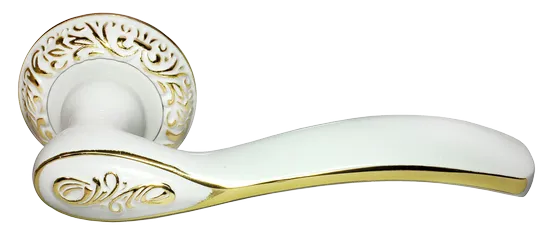 CATHERINE, door handle MH-36-CLP W/PG, colour - white enamel/gold image buy World