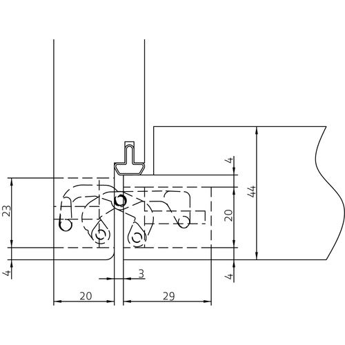 HH-19 B, hidden hinge, colour - black image furniture World