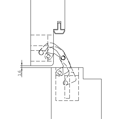 HH-19 B, hidden hinge, colour - black imagemorelliWorld