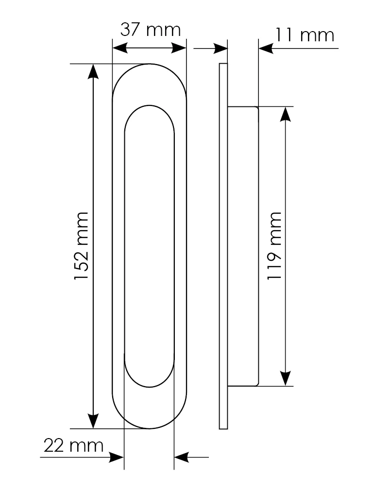 MHS150 SG, handle for sliding door, colour - satin gold image buy in World