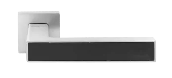 SULLA door handle on square rosette 6mm  MH-48-S6 SSC/BL, colour - super satin chrome / black