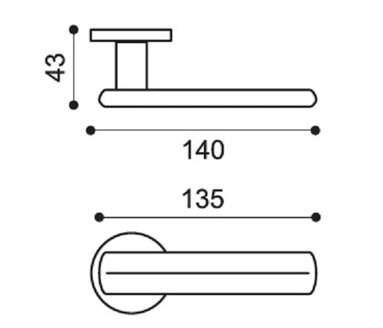 Door handle, PANATHENAIC R5 CSA, colour - chrome satin image furniture World